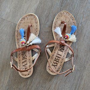 Sam & Libby Flat Strappy Boho Hippie Sandals Size 6-1/2